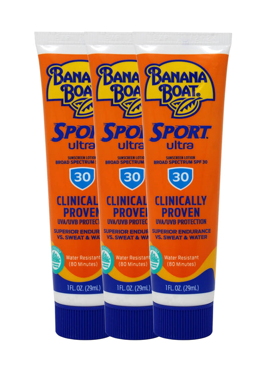 Banana Boat Sport Performance Loción Protectora Solar SPF 30 1 oz (Paquete de 3)